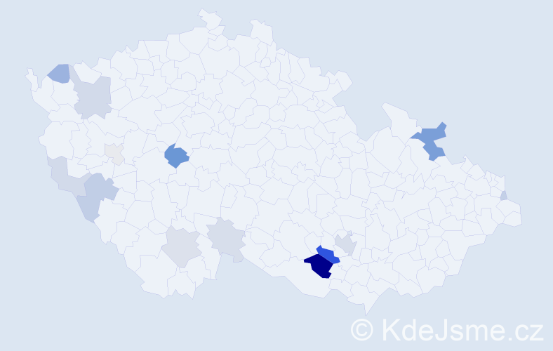 Příjmení: 'Eckl', počet výskytů 39 v celé ČR
