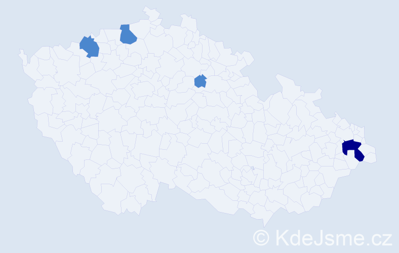 Příjmení: 'Világi', počet výskytů 6 v celé ČR