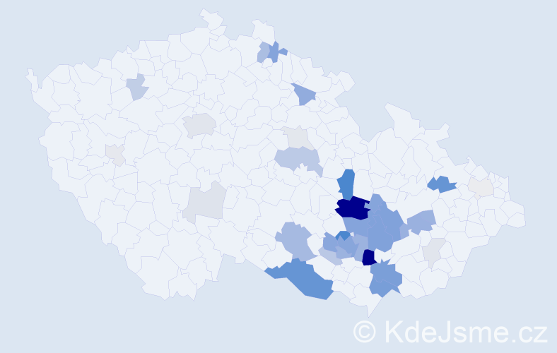 Příjmení: 'Oujezdská', počet výskytů 143 v celé ČR