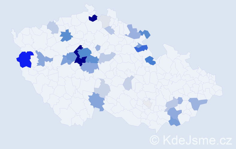 Příjmení: 'Ježdík', počet výskytů 182 v celé ČR