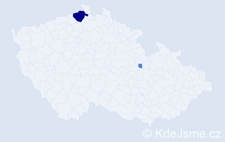 Příjmení: 'Tojmarová', počet výskytů 12 v celé ČR