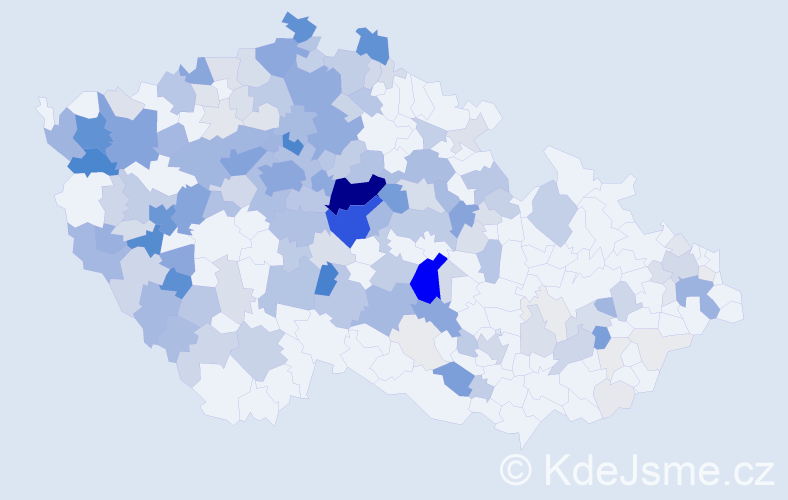 Příjmení: 'Vokoun', počet výskytů 743 v celé ČR