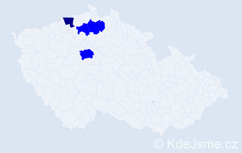 Příjmení: 'Kirilová', počet výskytů 5 v celé ČR