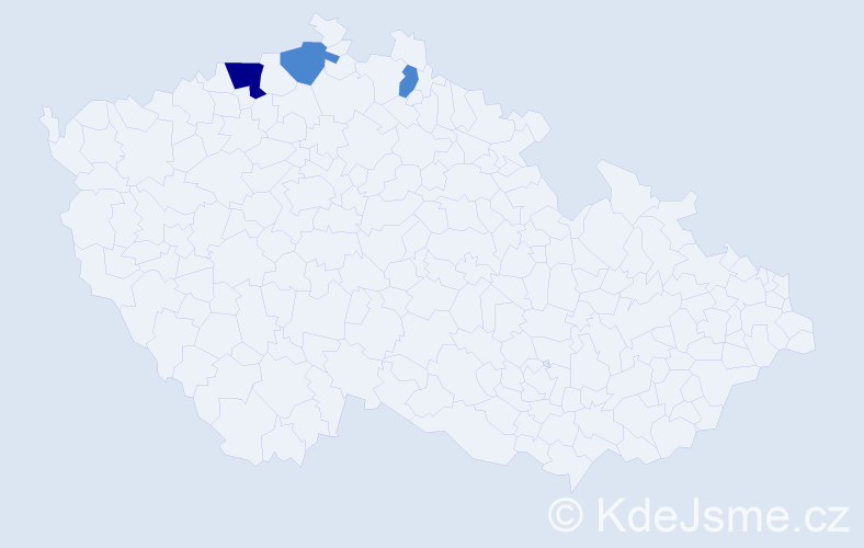 Příjmení: 'Doušanová', počet výskytů 5 v celé ČR