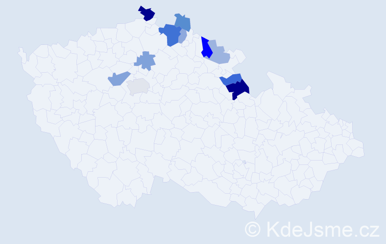 Příjmení: 'Baracová', počet výskytů 22 v celé ČR