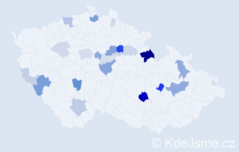 Příjmení: 'Kluger', počet výskytů 66 v celé ČR