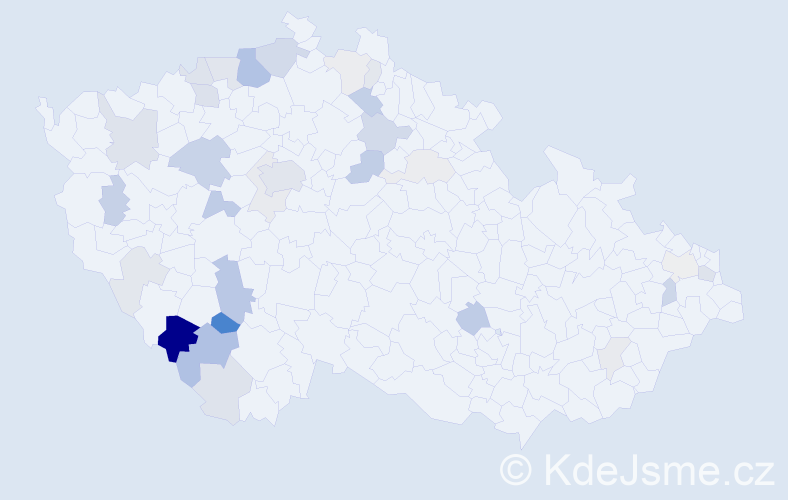 Příjmení: 'Bělecký', počet výskytů 82 v celé ČR
