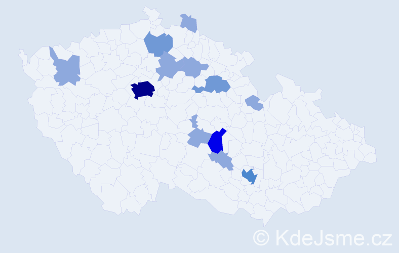 Příjmení: 'Enderlová', počet výskytů 25 v celé ČR