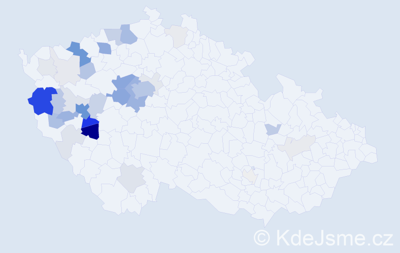 Příjmení: 'Šroubek', počet výskytů 155 v celé ČR