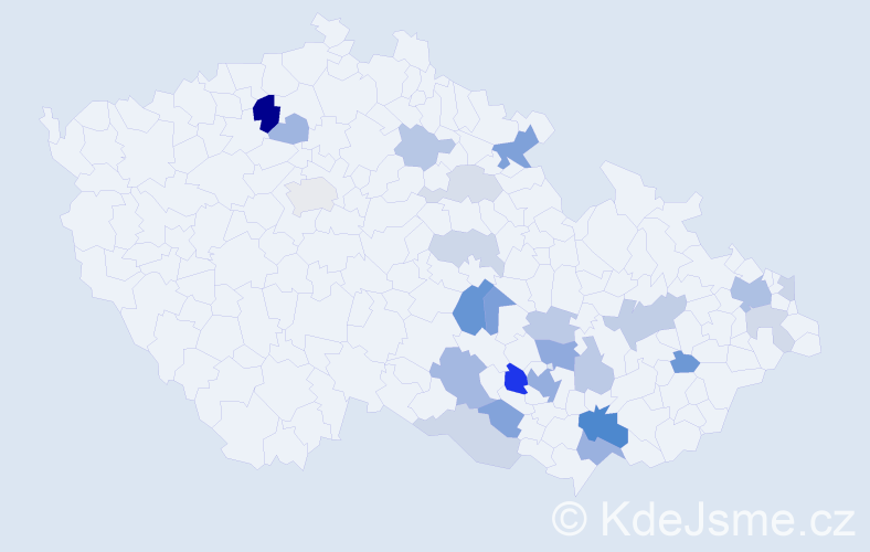 Příjmení: 'Freiwald', počet výskytů 54 v celé ČR