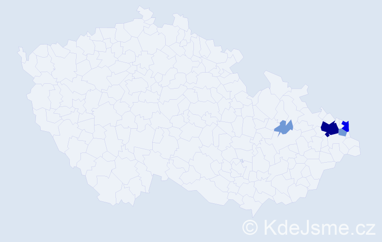 Příjmení: 'Wzatek', počet výskytů 15 v celé ČR