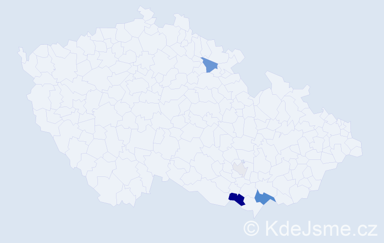Příjmení: 'Lelka', počet výskytů 13 v celé ČR