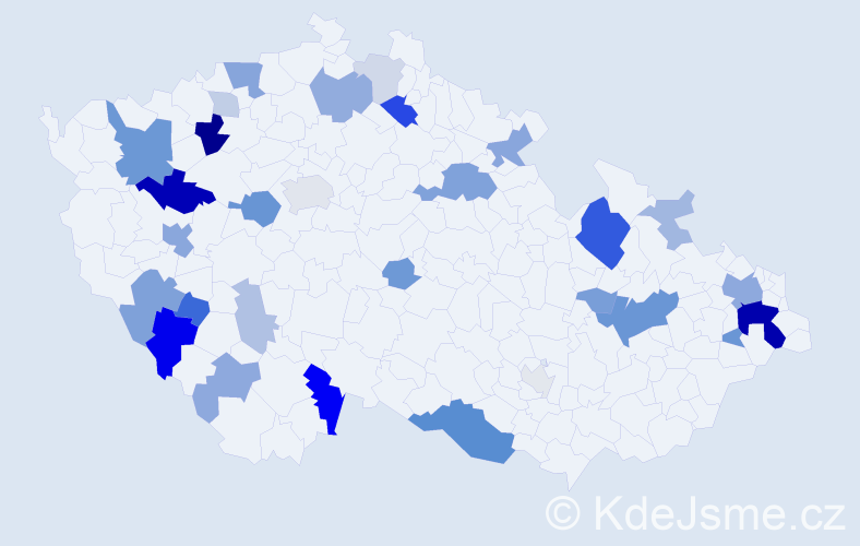 Příjmení: 'Segeč', počet výskytů 88 v celé ČR