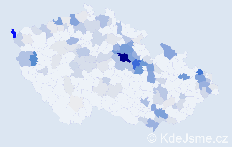 Příjmení: 'Borovcová', počet výskytů 430 v celé ČR