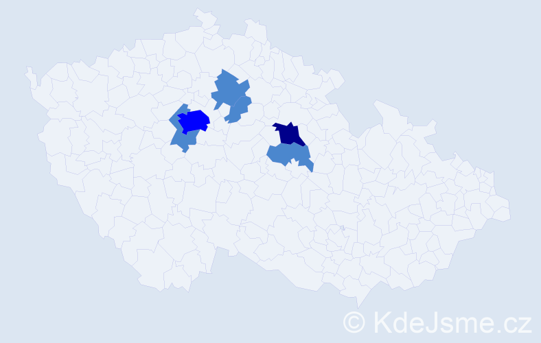 Příjmení: 'Fukátková', počet výskytů 9 v celé ČR