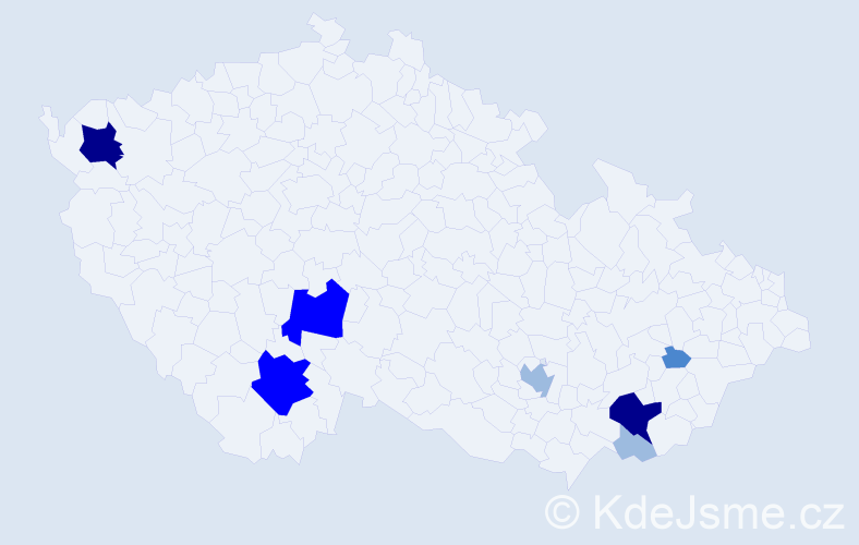 Příjmení: 'Grňák', počet výskytů 18 v celé ČR