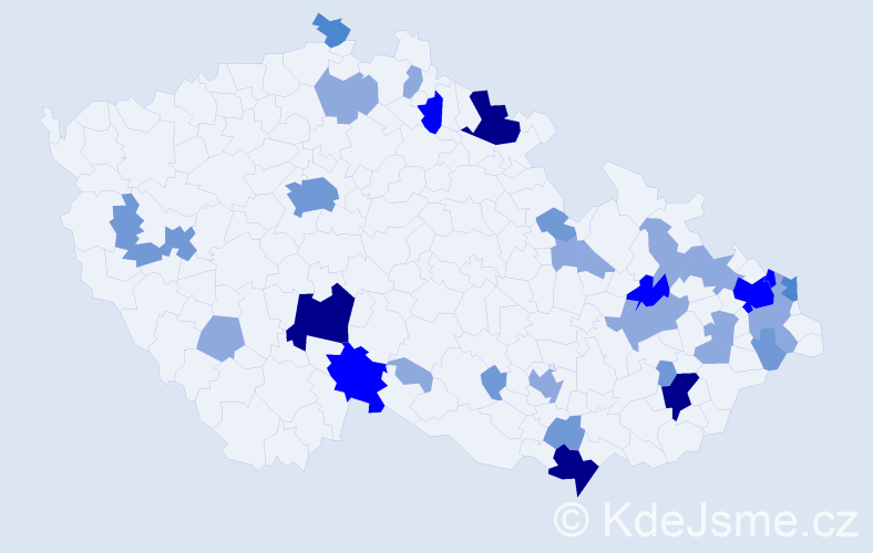 Příjmení: 'Palka', počet výskytů 83 v celé ČR