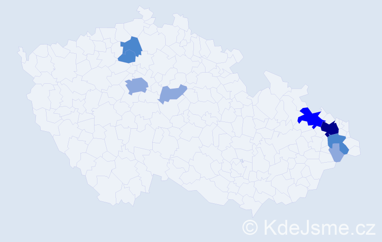 Příjmení: 'Madry', počet výskytů 18 v celé ČR