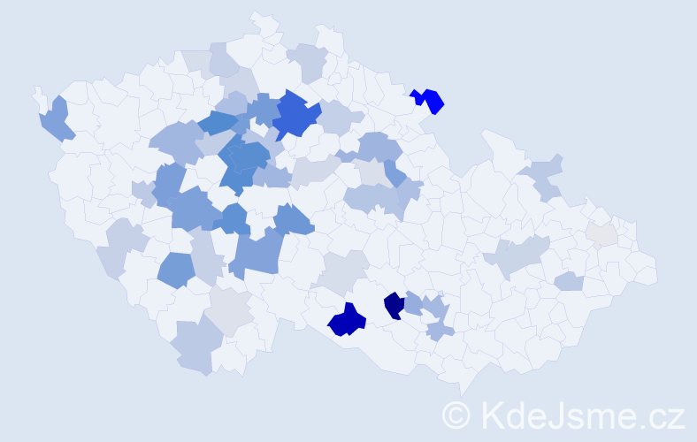 Příjmení: 'Rusnak', počet výskytů 175 v celé ČR