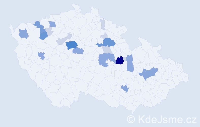 Příjmení: 'Rubková', počet výskytů 65 v celé ČR