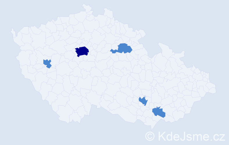 Příjmení: 'Hunterová', počet výskytů 7 v celé ČR