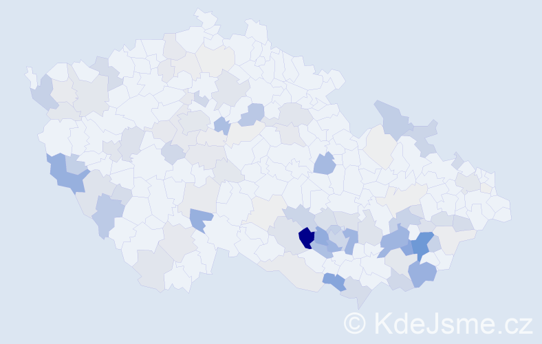 Příjmení: 'Krčma', počet výskytů 379 v celé ČR