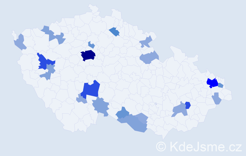 Příjmení: 'Pergerová', počet výskytů 63 v celé ČR