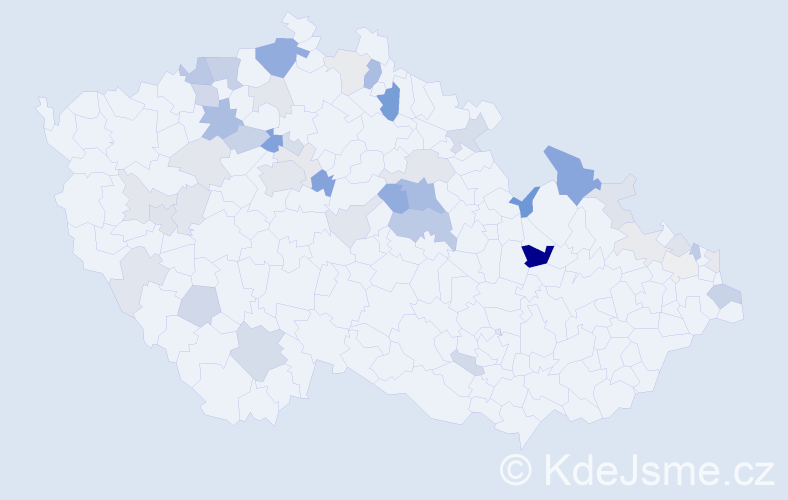 Příjmení: 'Frenclová', počet výskytů 125 v celé ČR
