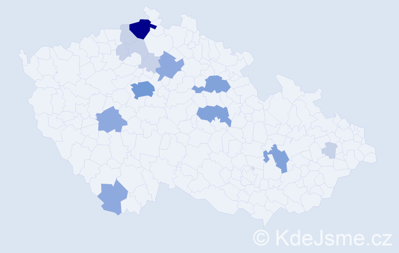 Příjmení: 'Klaudy', počet výskytů 36 v celé ČR