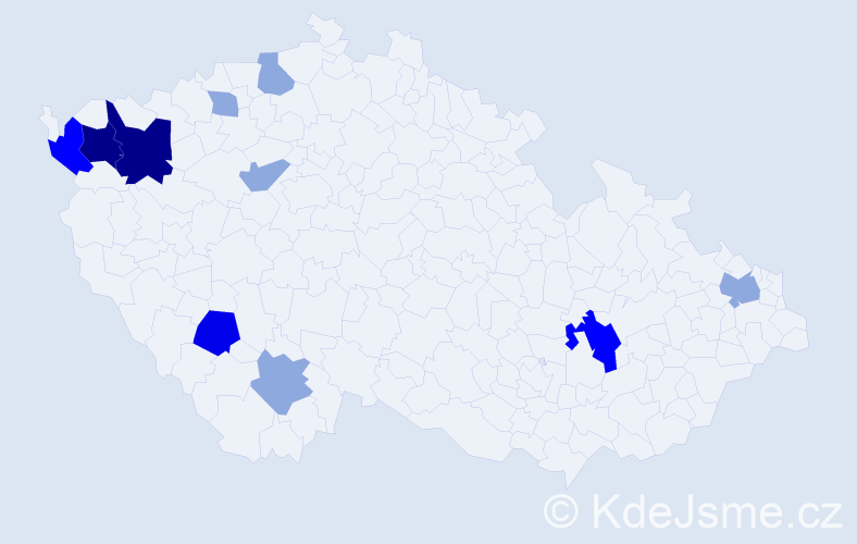 Příjmení: 'Pohlotko', počet výskytů 30 v celé ČR
