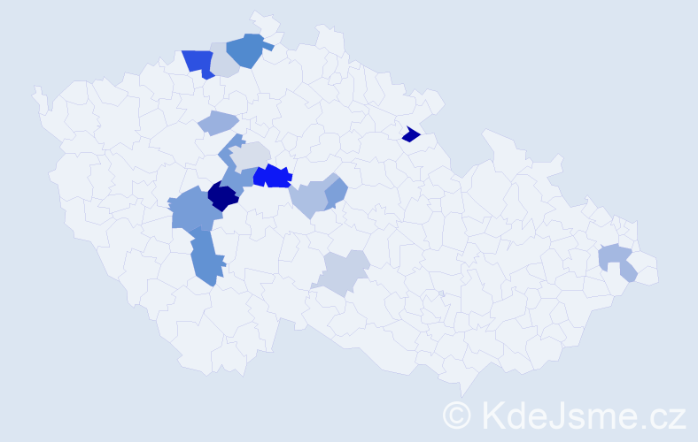 Příjmení: 'Kunteová', počet výskytů 46 v celé ČR