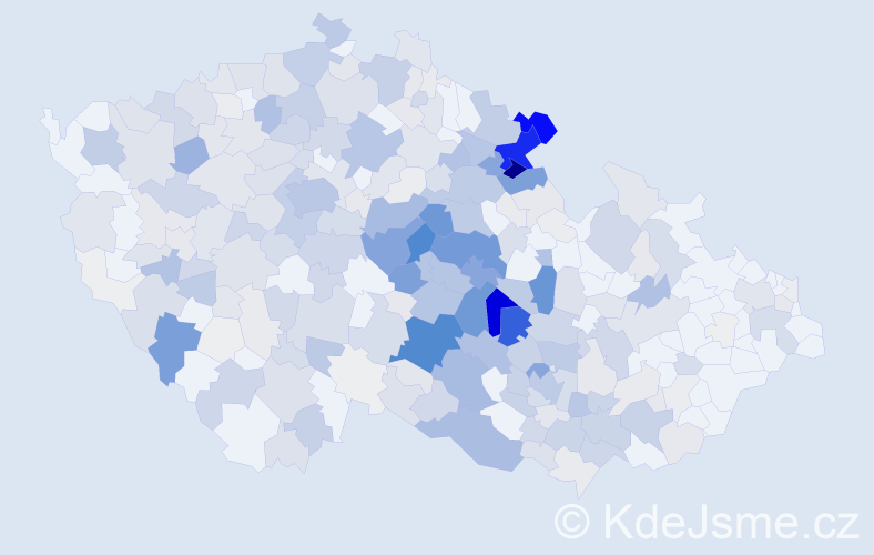 Příjmení: 'Zelený', počet výskytů 1726 v celé ČR
