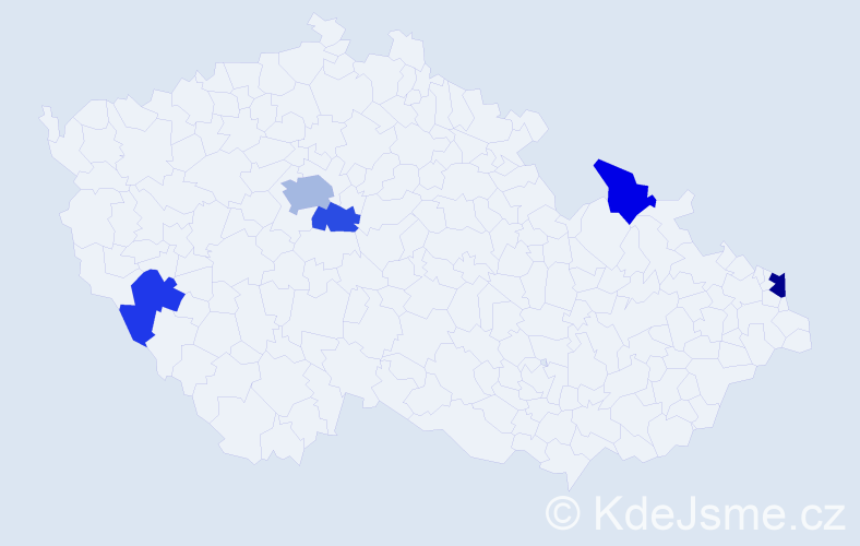 Příjmení: 'Verníčková', počet výskytů 8 v celé ČR
