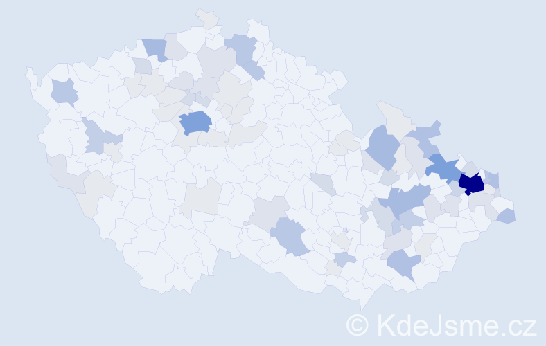 Příjmení: 'Hajduková', počet výskytů 254 v celé ČR