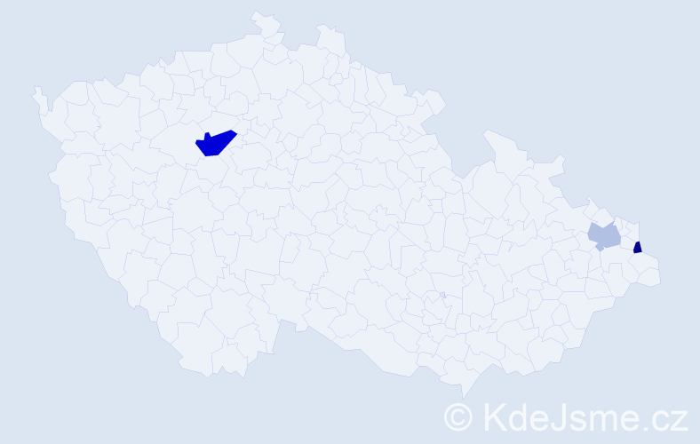 Příjmení: 'Feda', počet výskytů 5 v celé ČR