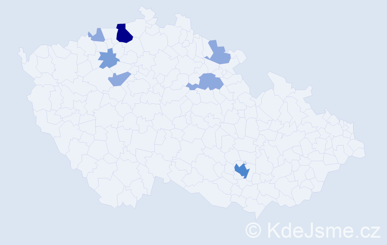 Příjmení: 'Kastel', počet výskytů 16 v celé ČR