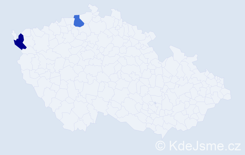 Příjmení: 'Domjánová', počet výskytů 4 v celé ČR