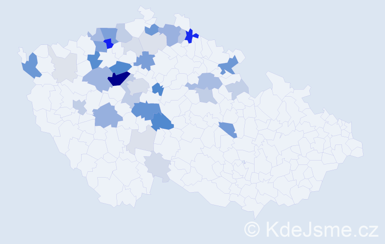 Příjmení: 'Jerman', počet výskytů 152 v celé ČR