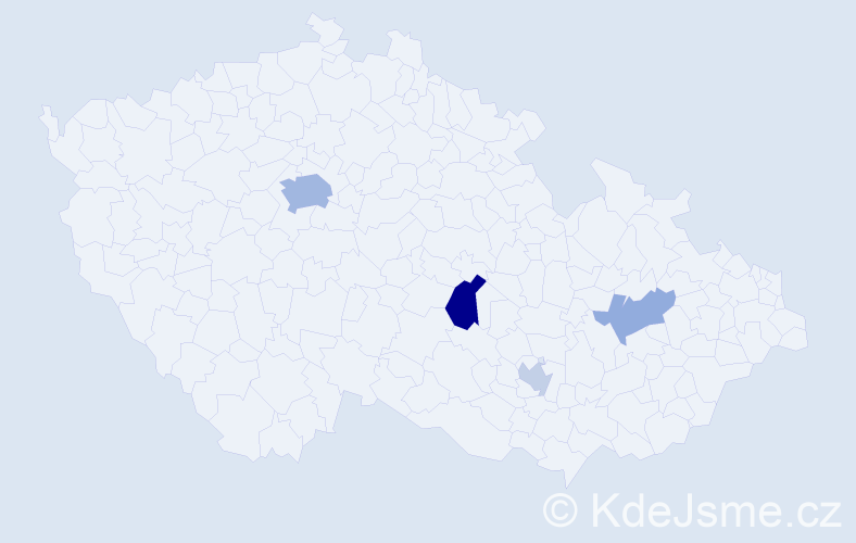 Příjmení: 'Dutton', počet výskytů 9 v celé ČR