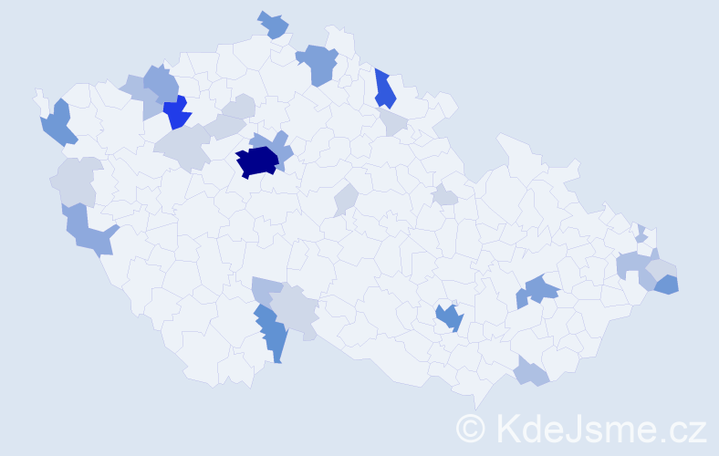 Příjmení: 'Holič', počet výskytů 99 v celé ČR