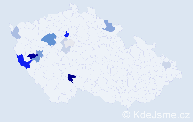 Příjmení: 'Dolhá', počet výskytů 30 v celé ČR