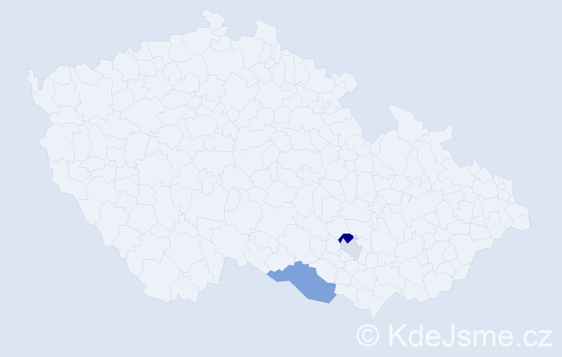 Příjmení: 'Kútniková', počet výskytů 5 v celé ČR