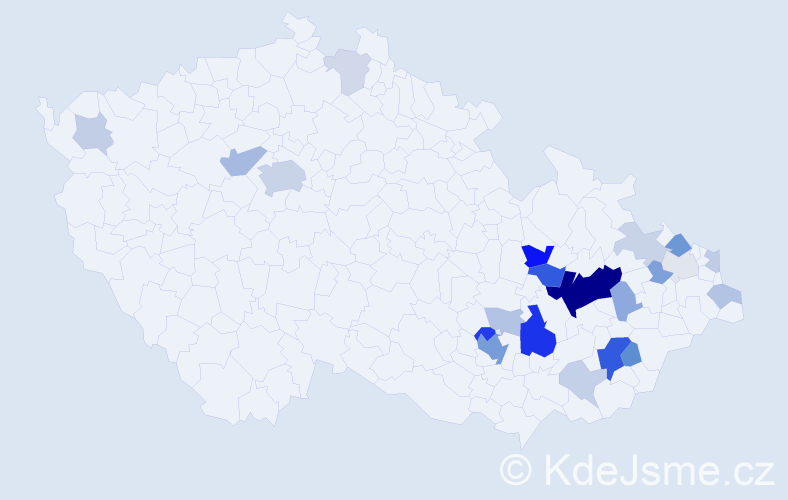 Příjmení: 'Bičová', počet výskytů 67 v celé ČR