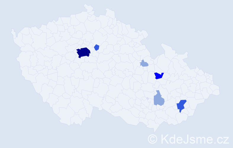 Příjmení: 'Castillo', počet výskytů 17 v celé ČR