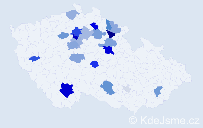 Příjmení: 'Hain', počet výskytů 49 v celé ČR