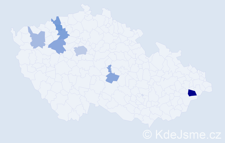 Příjmení: 'Marinič', počet výskytů 16 v celé ČR
