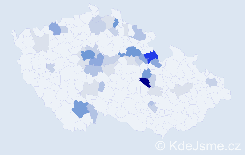 Příjmení: 'Hanyková', počet výskytů 147 v celé ČR
