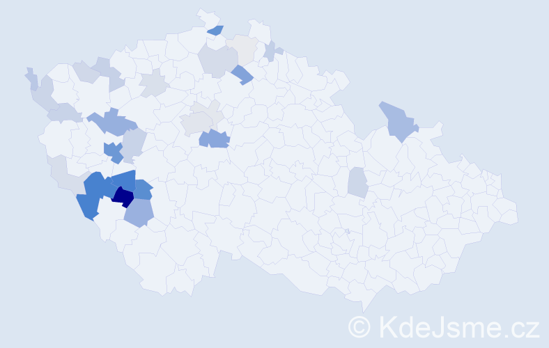 Příjmení: 'Tyrpeklová', počet výskytů 95 v celé ČR