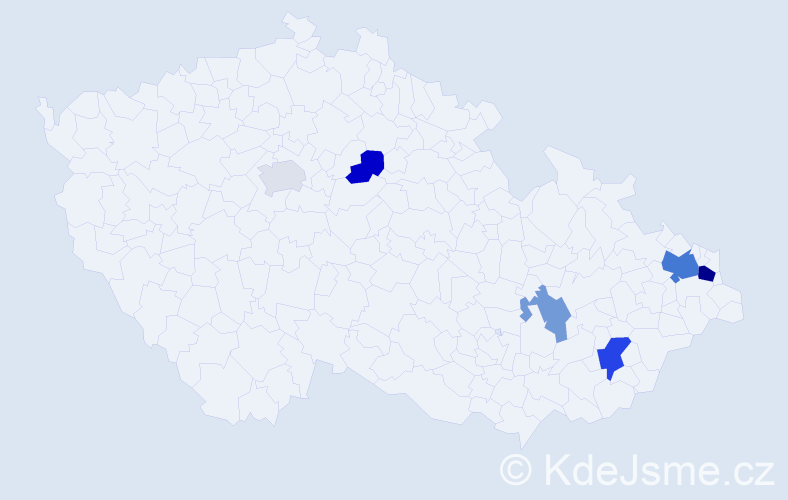Příjmení: 'Daničová', počet výskytů 12 v celé ČR