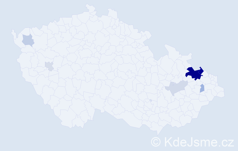 Příjmení: 'Davidek', počet výskytů 19 v celé ČR